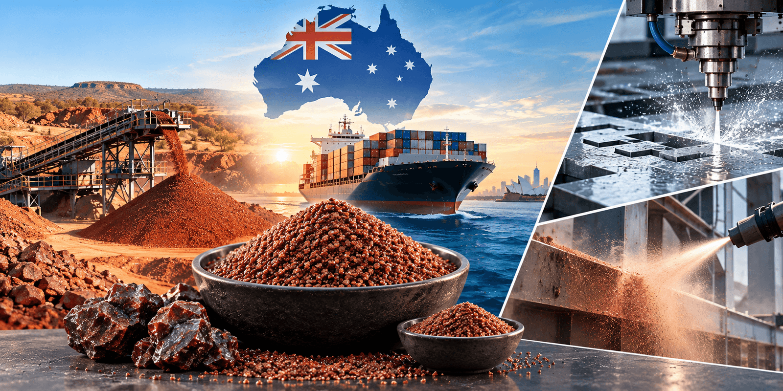 Garnet Abrasive Export to Australia vs Local Supply